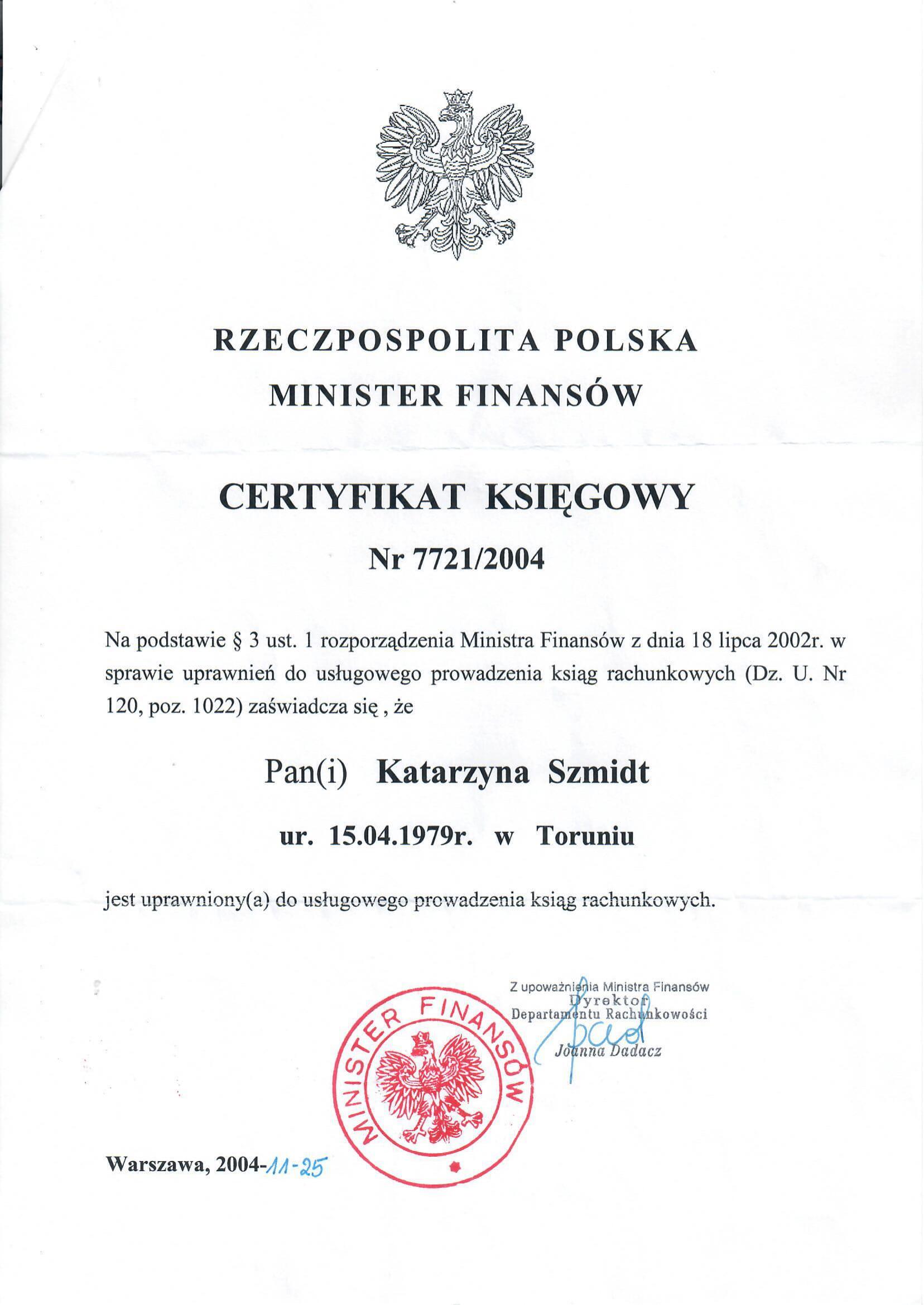 Księgowość Katarzyna Szmidt